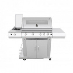 Pianeta Grill Sun Range Tondino con Fornello Dual 1083-T - Barbecue a Gas GPL o Metano, 4+2 Bruciatori 