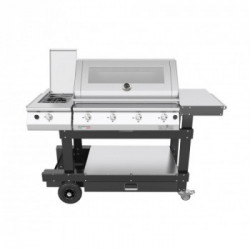 Pianeta Grill MASTER GRILL 4F Teppan con fornello dual 1118 - Barbecue a Gas GPL o Metano, 4 Bruciatori