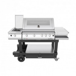 Pianeta Grill 1136-T MASTER GRILL Range Tondino con fornello Dual - Barbecue a Gas GPL o Metano, 5 Bruciatori