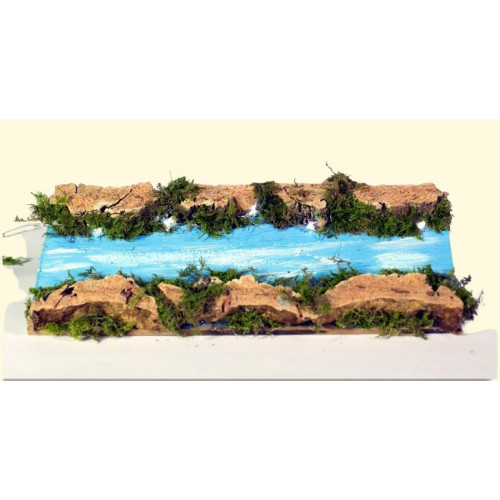 Tratto fiume diritto cm. 10x22 con 5 luci a...