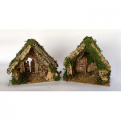 Capanna cm. 25x14x22 con 10 luci a batt(2 mod)