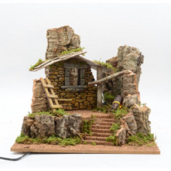 PAESAGGIO VUOTO CM34x34x30 CON FUOCO FUNZIONANTE