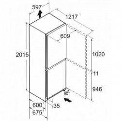 Liebherr CNsfd 5724 - Frigorifero Combinato da Libera Installazione, NoFrost, EasyFresh, 359 Litri, Classe D, 2015x597x675 mm
