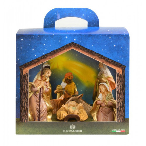 SCAT VETR MANIGLIA CON 8 FIGURE NATIVITA CM12