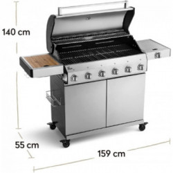 Burnhard Fat Fred Deluxe - Barbecue a Gas, 4+3 Bruciatori, Modello 944490 