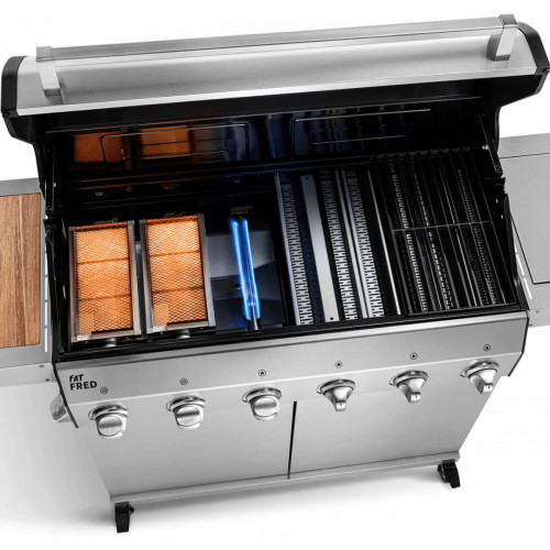 Burnhard Fat Fred Deluxe - Barbecue a Gas, 4+3...