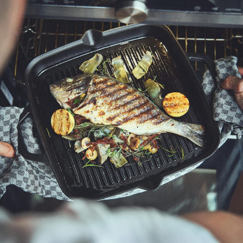 Burnhard 944207- Padella Grill in Ghisa 30 cm