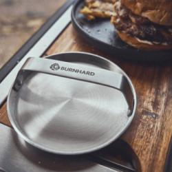 Burnhard 944528 - Burger Smasher in Acciaio Inox, 14 cm, Pressa per hamburger