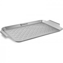 Burnhard 943624 - Vassoio per Barbecue in Acciaio Inox, 42x25x2 cm