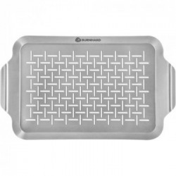 Burnhard 943624 - Vassoio per Barbecue in Acciaio Inox, 42x25x2 cm