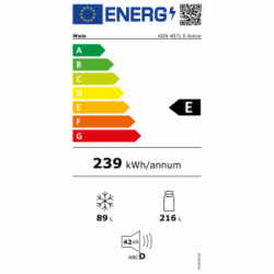 Miele KDN 4071 E el Active - Frigorifero Combinato da Libera Installazione, NoFrost, 305 Litri, Classe E