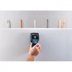 Bosch Professional D-Tect 120 - Wallscanner Rilevatore di Metalli 12V, Max 12 cm, 4 Batterie 1,5V LR6, Adattatore Alcaline