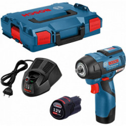 Bosch GDR 12V-115 - Avvitatore a Massa Battente 12V, 115 Nm, 2x3,0 Ah, Attacco 3/8" Quadro, Caricabatterie e L-Boxx