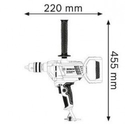 Bosch Professional GBM 1600 RE - Trapano Miscelatore, Velocità Regolabile, Mandrino a Cremagliera Ø 16mm, Codice 06011B0000