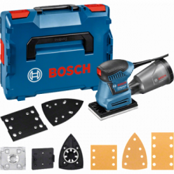 Bosch GSS 160-1 A Multi - Levigatrice Orbitale 180W, Piastra Base + Delta, 3 Carte Abrasive, Piastra Forcarta, L-Boxx