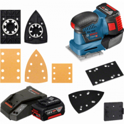 Bosch Professional GSS 18V-10 - Levigatrice Orbitale, 22.000 Oscillazioni/Min, 18V, Box Microfilter, Caricabatteria + L-Boxx