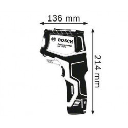Bosch Professional GIS 1000 C - Rilevatore per Metalli, 9V 6LR 61, Max 12cm, 4 Batterie 1,5V LR6, Cavo Micro-USB