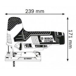 Bosch Professional GST 12V-70 - Seghetto Alternativo 12V, 2x3,0 Ah, Prof Taglio 70mm, Set di Aspirazione, Caricabat + L-Boxx