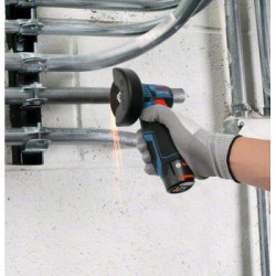 Bosch GWS 12V-76 - Smerigliatrice Angolare 12V, 2x3,0 Ah, Ø Mola 76mm, 19.000 giri/min Caricabatterie, L-Boxx