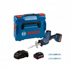 Bosch Professional GSA 18 V-LI C - Sega a Universale a Batteria, 18V, 2x5,Ah, Prof Taglio 200mm, 3 Accessori, Caricabatt, L-Boxx