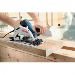 Bosch Professional 55+ GCE - Sega Circolare,1350W, Ø Lama 165 mm, Taglio 63 mm, Freno Meccanico, Dual Gear, L-Boxx