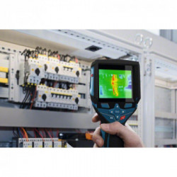 Bosch Professional GTC 400 C - Termocamera a Batteria, 12V, 2,0 Ah, IR 160x120, Display 3,5", Cavo Micro-USB, Caricabat, L-Boxx