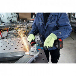 Bosch GWS 18 V-10 SC - Smerigliatrice Angolare 18V, 2x8,0Ah, Ø 125 mm, 5 Accessori, Caricabatteria, L-Boxx, Bluetooth