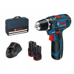Bosch GSR 12V-15 - Trapano-Avvitatore 12V, 2x2,0 Ah,15-30 Nm, 2 Velocità, 0-1.300 giri/min, con Caricabatteria