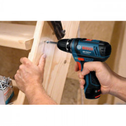 Bosch Professional GSR 12V-15 - Trapano Avvitatore, 2 Velocità, 0-1300 giri/min, 15-30 Nm, 12 V, Solo Corpo + L-Boxx,