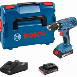 Bosch GSR 18V-21 - Trapano-Avvitatore Brushless 18V, 2x2,0 Ah, 63 Nm, Caricabatterie e L-Boxx