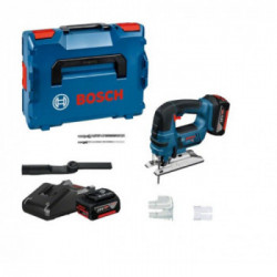 Bosch Professional GST 18V-LI B - Seghetto Alternativo 18V, 2x4,0 Ah, Profondità Taglio 120mm, 4 Accessori, Caricabatt, L-Boxx