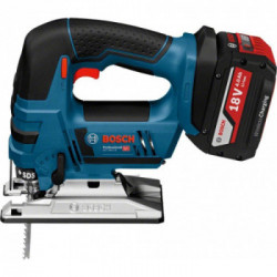 Bosch Professional GST 18V-LI B - Seghetto Alternativo 18V, 2x4,0 Ah, Profondità Taglio 120mm, 4 Accessori, Caricabatt, L-Boxx
