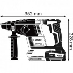 Bosch GBH 18V-26 - Martello Perforartore SDS-Plus, 2,6J, 4350 colpi/min, Senza Batteria e Caricabatt.