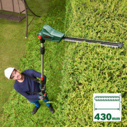Bosch UniversalHedgePole 18 - Tagliasiepi Telescopico, 18V,2,5Ah, Lunghezza Lama 43 cm, Spessore Taglio 16mm, Batt. e Caricabatt