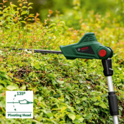Bosch UniversalHedgePole 18 - Tagliasiepi Telescopico, 18V,2,5Ah, Lunghezza Lama 43 cm, Spessore Taglio 16mm, Batt. e Caricabatt
