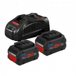 Bosch ProCORE 18V 5,5 Ah + GAL 18V-40 - Starter Set 2 Batterie 18V, 5,5 Ah con Caricabatteria 18V 5,5 Ah
