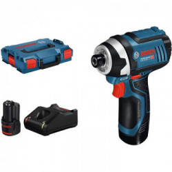 Bosch GDR 12V-105 - Avvitatore a Massa Battente 12V, 105Nm, 2x2,0 Ah, Caricabatterie e L-Boxx