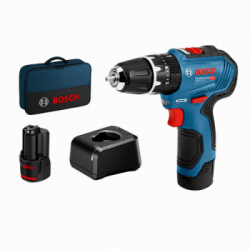 Bosch GSB 12V-30 - Trapano-Avvitatore con Percussione Brushless 12V, 2x2,0 Ah, 18-30 Nm, Caricabatterie e Borsa in Nylon