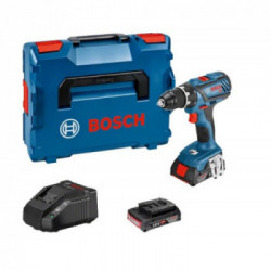 Bosch GSR 18V-28 - Trapano-Avvitatore 18V, 2x2,0 Ah, 28-63 Nm, Caricabatterie e L-Case