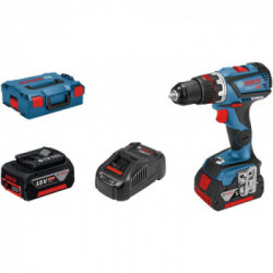 Bosch GSR 18 V-60 FC - Trapano-Avvitatore Brushless 18V, 2x5,0 Ah, 31-60 Nm, Caricabatterie e L-Boxx, Bluetooth Connect
