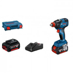 Bosch GDX 18V-200 - Avvitatore a Massa Battente 12V, 200 Nm, 2x5,0 Ah, Caricabatterie e L-Boxx, Modulo Bluetooth