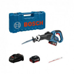 Bosch GSA 18V-32 - Sega a Gattuccio Brushless 18V, 2x5,0 Ah, Profondità Taglio 230 mm, Caricabatterie, L-Boxx
