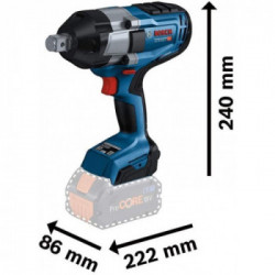 Bosch GDS 18V-1050 H - Avvitatore a Massa Battente ProCORE 18V, 350-1050 Nm, L-Boxx, Senza Batteria e Caricabatt.
