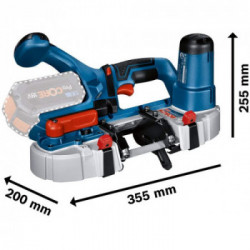 Bosch GCB 18V-63 - Sega a Nastro 18V, Profondità Taglio 63,5 mm, L-Boxx, Senza Batteria e Caricabatt.
