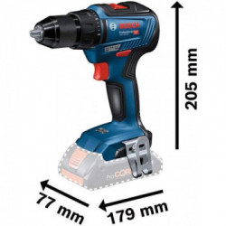 Bosch GSR 18V-55 - Trapano Avvitatore con Percussione 18V, 28-55Nm, L-Boxx, Senza Batteria e Caricabatt.