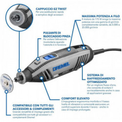 Dremel 4250 Multiutensile 175W, con 3 Complementi e 45 Accessori, Velocità 5.000-35.000 giri/min