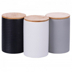 Villa D'Este Home Tivoli 'Circle', Set 3 barattoli con coperchio in bamboo 
