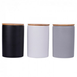 Villa D'Este Home Tivoli 'Circle', Set 3 barattoli con coperchio in bamboo 