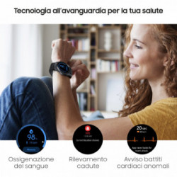 Samsung Galaxy Watch3 Smartwatch Bluetooth, cassa 41mm acciaio, cinturino pelle, Saturimetro, Rilevamento cadute, Monitoraggio