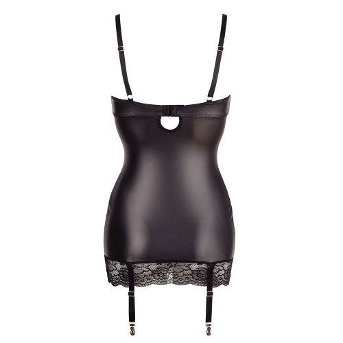 Abierta Fina Lingerie Dress - Vestitino Nero...